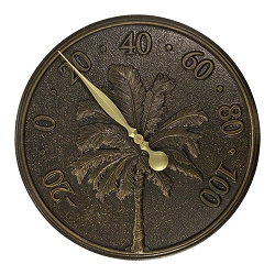 Palm Tree Wall Thermometer French Bronze 16