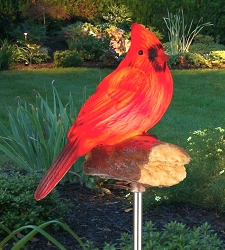 Songbird Solar and Sound Stake Cardinal
