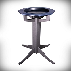  Recycled Poly Gray Pedestal Garden Bird Bath Blue