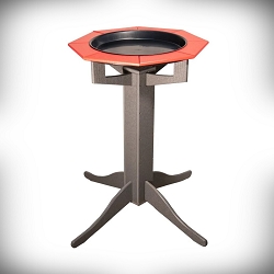  Recycled Poly Gray Pedestal Garden Bird Bath Red
