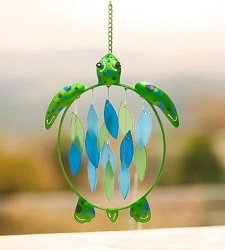 Sea Turtle Glass Wind Chime Medium