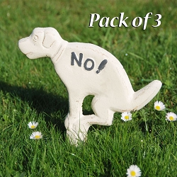 No Pooping Yard Sign White 3/Pack