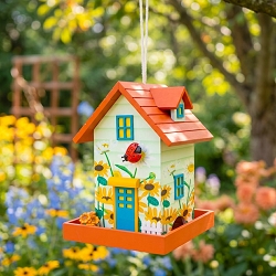 Ladybug Floral Bird Feeder 