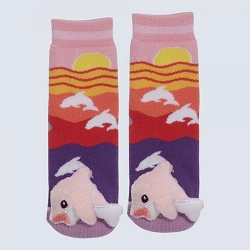 Dolphin Blue Toddler Slipper Socks 