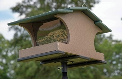 Recycled Poly Large Capacity Hopper Feeder Green/Tan
