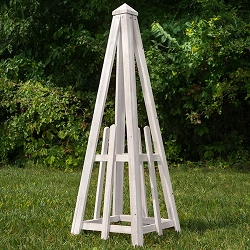 Premium Cedar Pyramid Garden Trellis Whitewashed 46