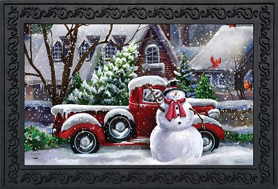 Briarwood Lane Snowfall Snowman Doormat 