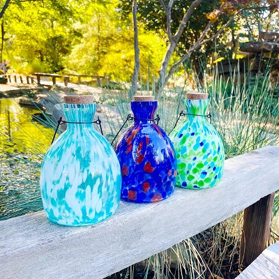  Glass Wasp Trap Assorted Colors Set of 3 