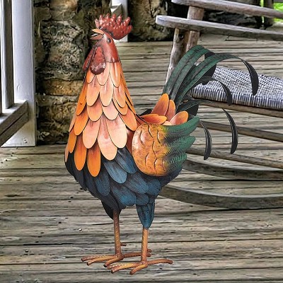 Golden Rooster Decor Sculpture 16 Inch 