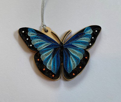 Blue Butterfly Quilled Ornament 