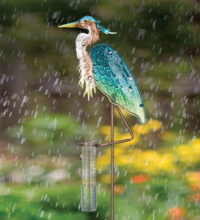 Heron Staked Garden Rain Gauge 