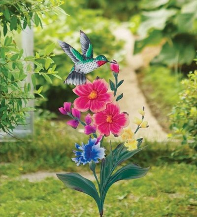 Hummingbird Flower Garden Stake 