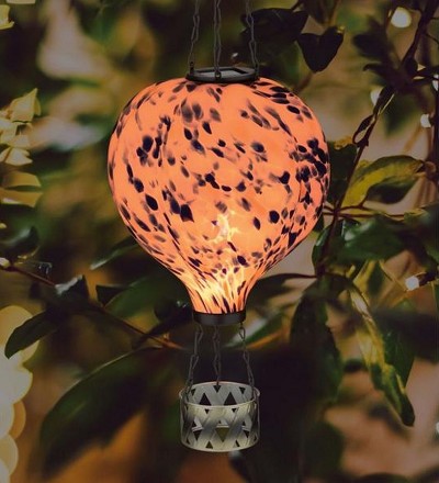Hot Air Balloon Solar Lantern Murano Blue 