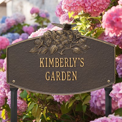 Butterfly Blossom Personalized Garden Plaque Bronze/Gold 
