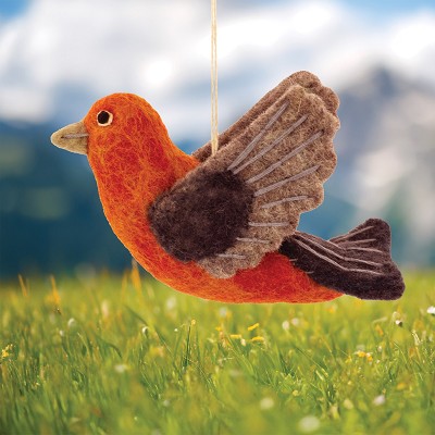 Scarlet Tanager Woolie Ornament 