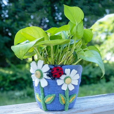 Daisy Ladybug Felt Pot 