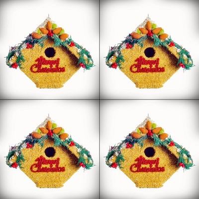 Juniper Casita Merry Christmas Birdhouse 4/Pack 