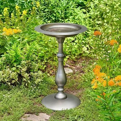 Classic Pewter Pedestal Bird Bath  
