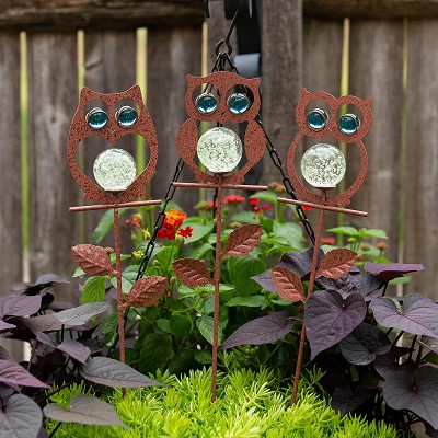 Illuminarie Owl Pot Sticker Set of 3 