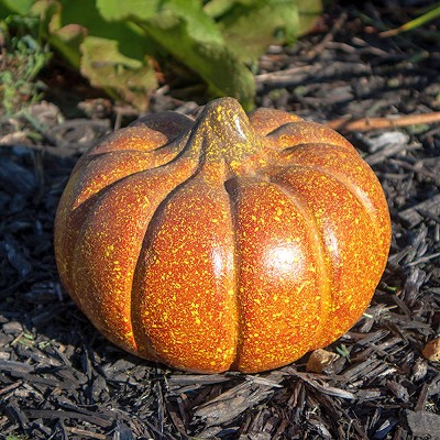 Artisanal Squash Pumpkin Statue Orange 