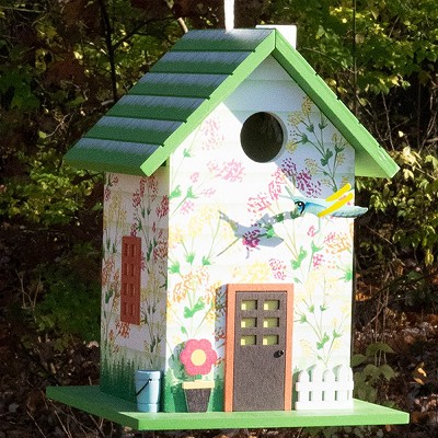 Printed Grasshopper Bird House Green 