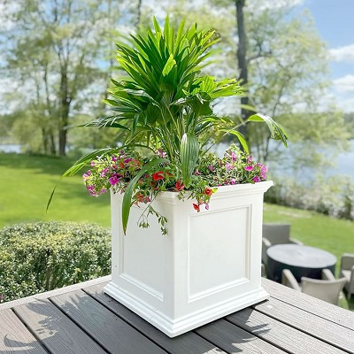 Mayne Fairfield Square Patio Planter White 20"L 