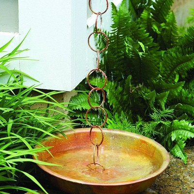 Rain Chain Receptacle Flamed Copper 
