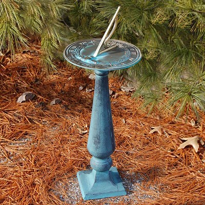 Grow Old With Me Sundial and Baluster Pedestal Set 