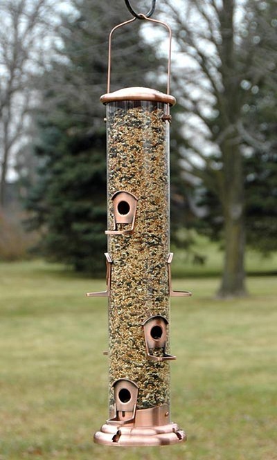 Audubon Copper Mega Seed Tube Feeder 8 Ports 