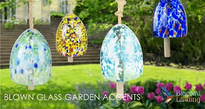Blown Glass Bell Windchime Collection Set of 4 