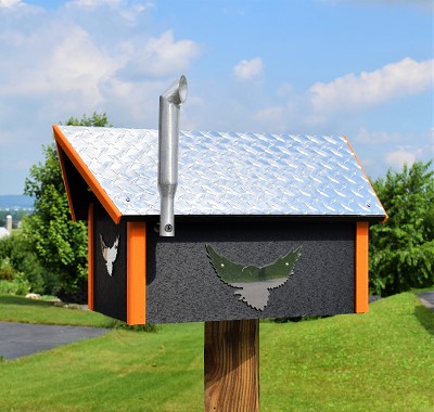 Amish Deluxe Poly Mailbox Biker Black/Orange 