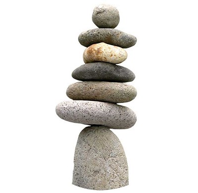 Seven Stone Cairn 10"H 