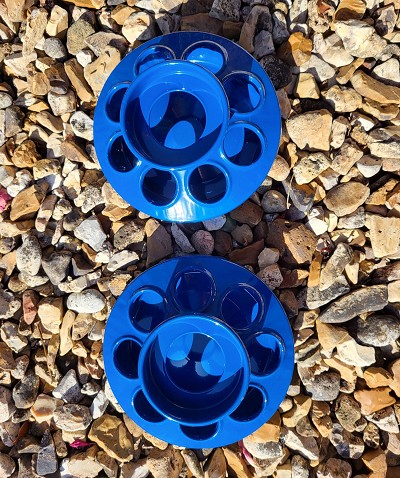 Mason Jar Feeder Base Navy Blue Set of 2 