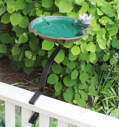 Achla Lily Pad Birdbath with Rail Bracket 
