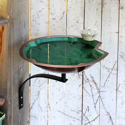 Achla Lily Pad Birdbath with Wall Bracket 