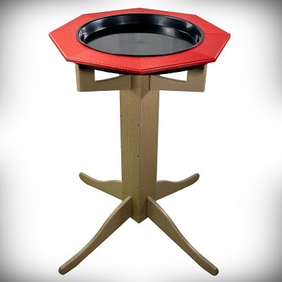 Recycled Poly Pedestal Bird Bath Red 