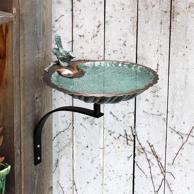 Achla Scallop Shell Birdbath with Wall Bracket 