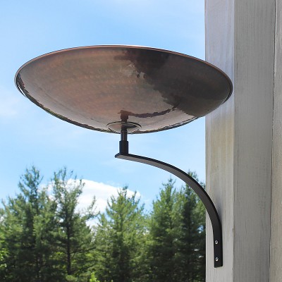 Achla Burnt Copper Birdbath with Wall Bracket 