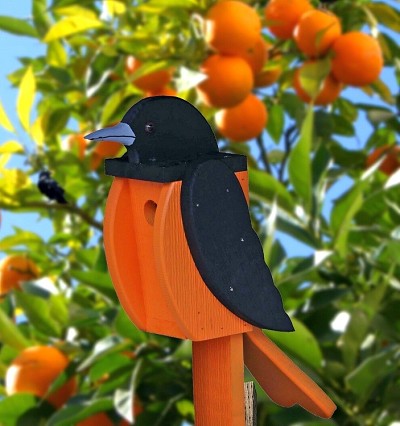 Amish Hand-Made Bird Shaped Birdhouse Oriole 