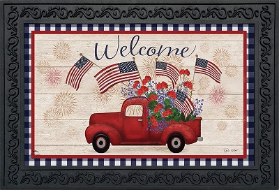 Briarwood Lane Stars and Stripes Truck Doormat 