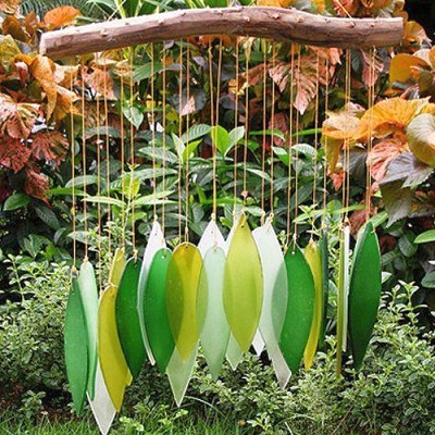 Spring Leaves and Driftwood Wind Chime 