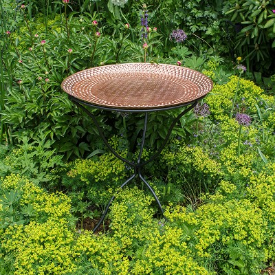 Achla Classic II Hammered Copper 24" Bird Bath with Tripod Ring Stand 