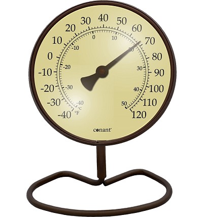 Decor Convertible Small 4 Inch Dial Thermometer Classic Bronze Patina 