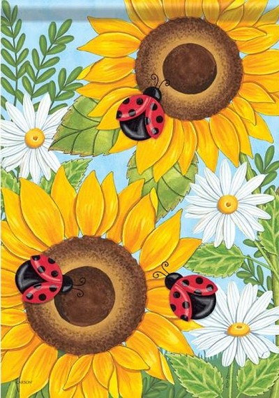 Flag Trends Sunflowers and Ladybugs Garden Flag 