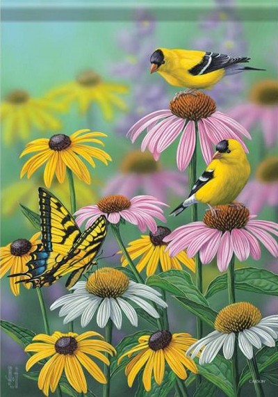 Flag Trends Goldfinch Friends Garden Flag 