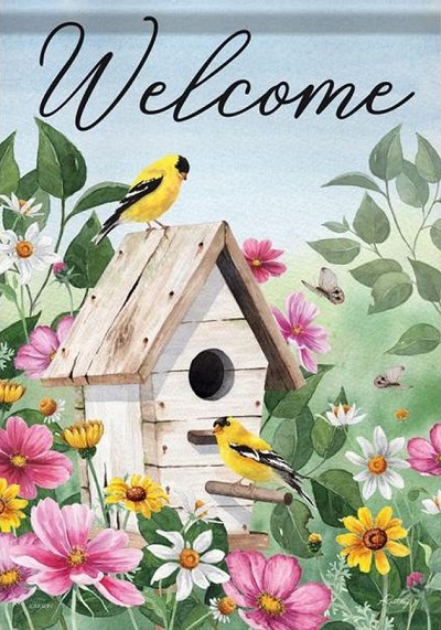 Flag Trends Welcome Finches Garden Flag 