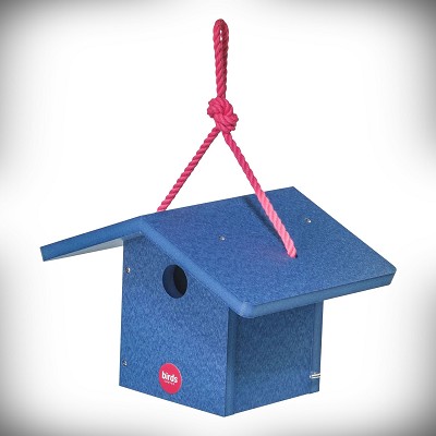 Color Pop Recycled Plastic Hanging Wren House Blue 