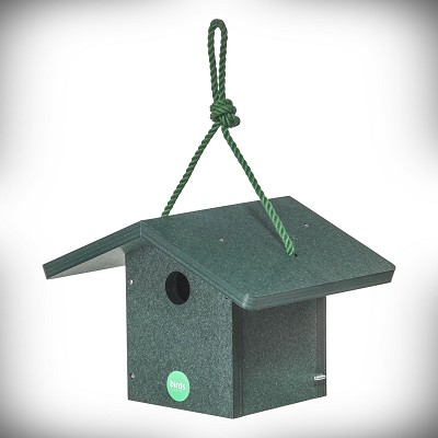 Color Pop Recycled Plastic Hanging Wren House Evergreen 