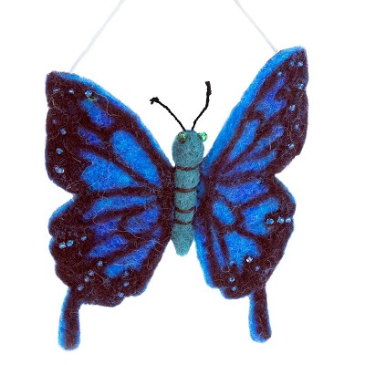 Blue Swallowtail Butterfly Woolie Ornament 