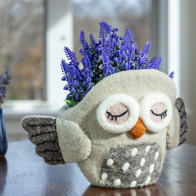Owlsey Sleepy Bird Felt Pot 